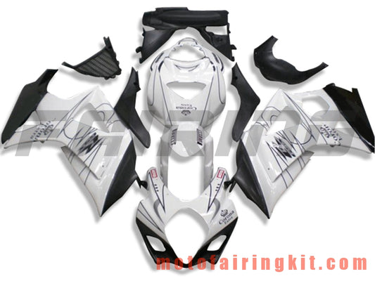 Fairing Kits Fit for GSXR1000 K7 2007 2008 GSXR 1000 GSX R1000 K7 07 08 Plastic ABS Injection Mold Complete Motorcycle Body Aftermarket Bodywork Frame (White & Black) B074