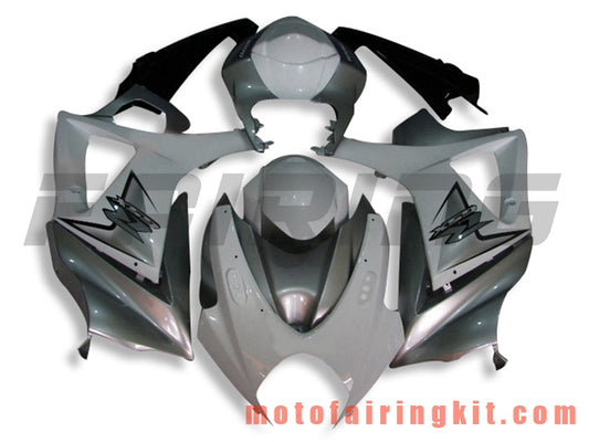 Fairing Kits Fit for GSXR1000 K7 2007 2008 GSXR 1000 GSX R1000 K7 07 08 Plastic ABS Injection Mold Complete Motorcycle Body Aftermarket Bodywork Frame (White & Silver) B075