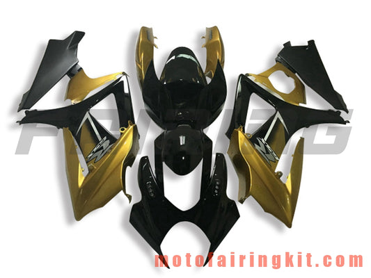 Fairing Kits Fit for GSXR1000 K7 2007 2008 GSXR 1000 GSX R1000 K7 07 08 Plastic ABS Injection Mold Complete Motorcycle Body Aftermarket Bodywork Frame (Black & Gold) B082