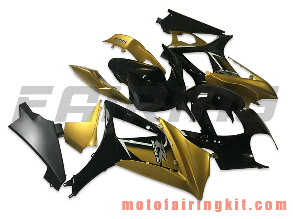 Fairing Kits Fit for GSXR1000 K7 2007 2008 GSXR 1000 GSX R1000 K7 07 08 Plastic ABS Injection Mold Complete Motorcycle Body Aftermarket Bodywork Frame (Black & Gold) B082