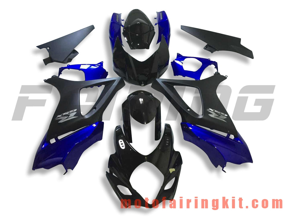 Fairing Kits Fit for GSXR1000 K7 2007 2008 GSXR 1000 GSX R1000 K7 07 08 Plastic ABS Injection Mold Complete Motorcycle Body Aftermarket Bodywork Frame (Black & Blue) B085