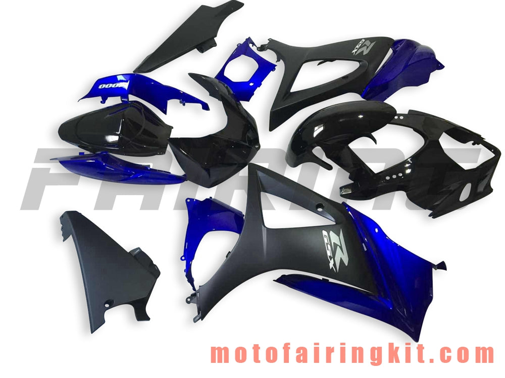 Fairing Kits Fit for GSXR1000 K7 2007 2008 GSXR 1000 GSX R1000 K7 07 08 Plastic ABS Injection Mold Complete Motorcycle Body Aftermarket Bodywork Frame (Black & Blue) B085