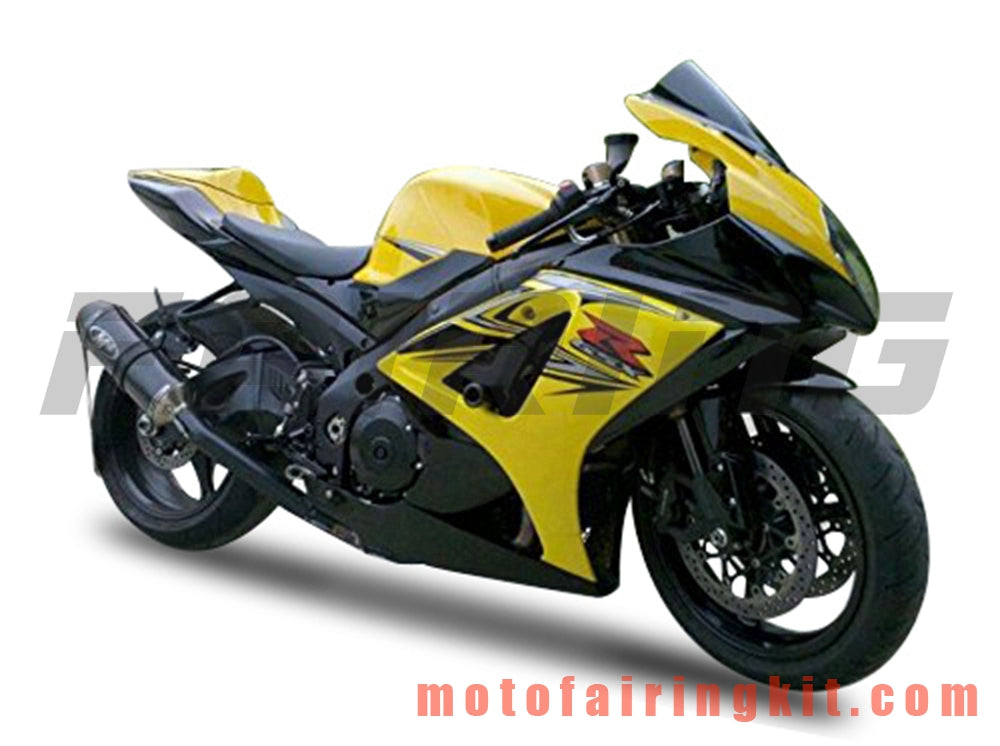 Kits de carenado aptos para GSXR1000 K7 2007 2008 GSXR 1000 GSX R1000 K7 07 08 Molde de inyección de plástico ABS Carrocería completa para motocicleta Marco de carrocería de posventa (amarillo y blanco) B087