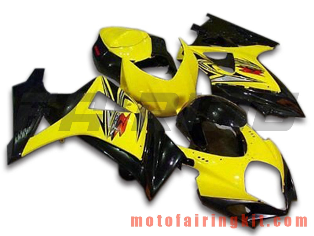 Kits de carenado aptos para GSXR1000 K7 2007 2008 GSXR 1000 GSX R1000 K7 07 08 Molde de inyección de plástico ABS Carrocería completa para motocicleta Marco de carrocería de posventa (amarillo y blanco) B087