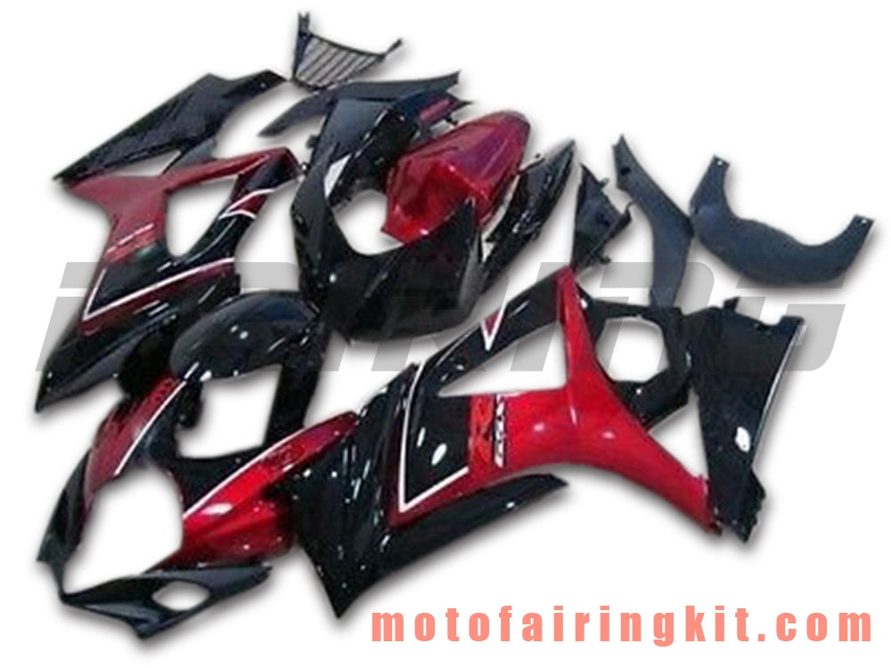 Fairing Kits Fit for GSXR1000 K7 2007 2008 GSXR 1000 GSX R1000 K7 07 08 Plastic ABS Injection Mold Complete Motorcycle Body Aftermarket Bodywork Frame (Red & Black) B090