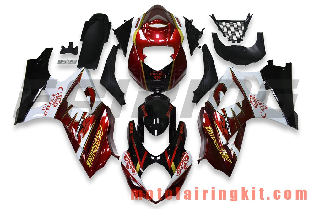 Kits de carenado aptos para GSXR1000 K7 2007 2008 GSXR 1000 GSX R1000 K7 07 08 Molde de inyección de plástico ABS Carrocería completa para motocicleta Marco de carrocería de posventa (rojo y blanco) B092