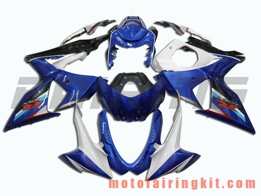 フェアリングキット GSXR1000 K9 2009 2010 2011 2012 2013 2014 2015 2016 プラスチック ABS 射出成形 完全なオートバイボディ アフターマーケットボディワークフレーム (ブルー &amp; ホワイト) B001