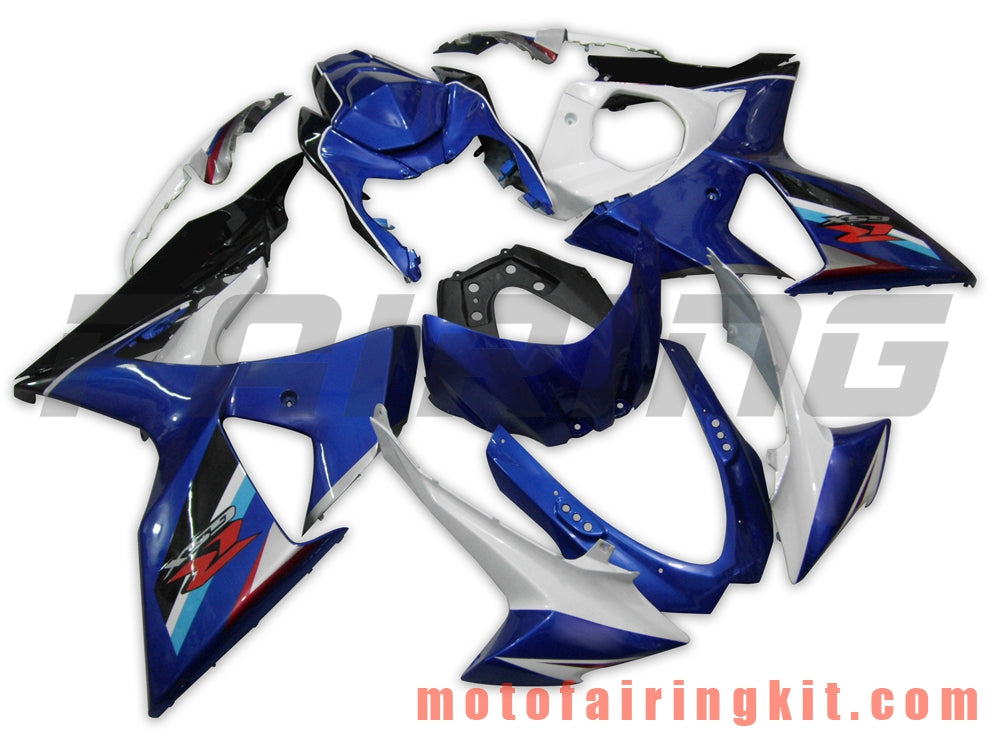 フェアリングキット GSXR1000 K9 2009 2010 2011 2012 2013 2014 2015 2016 プラスチック ABS 射出成形 完全なオートバイボディ アフターマーケットボディワークフレーム (ブルー &amp; ホワイト) B001