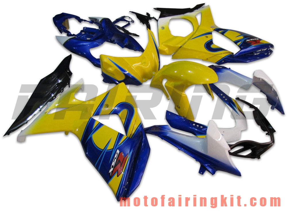 Fairing Kits Fit for GSXR1000 K9 2009 2010 2011 2012 2013 2014 2015 2016 Plastic ABS Injection Mold Complete Motorcycle Body Aftermarket Bodywork Frame (Yellow & Blue) B005