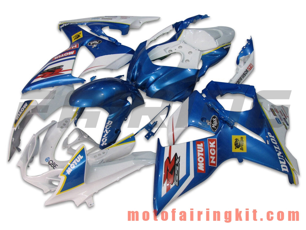 フェアリングキット GSXR1000 K9 2009 2010 2011 2012 2013 2014 2015 2016 プラスチック ABS 射出成形 完全なオートバイボディ アフターマーケットボディワークフレーム (ブルー &amp; ホワイト) B007