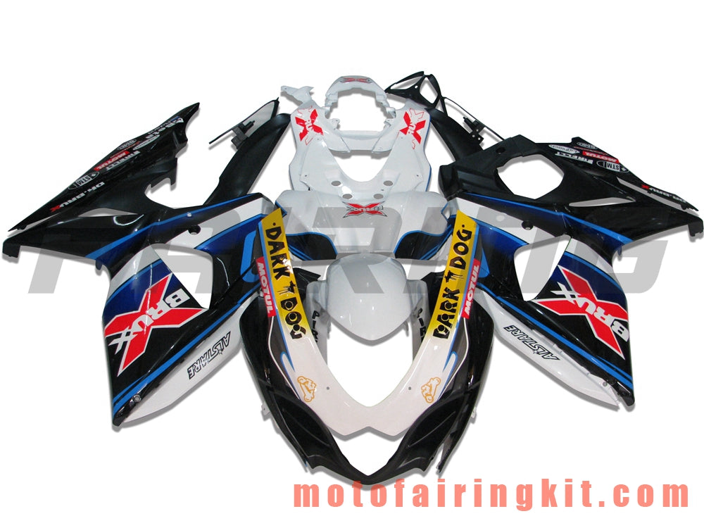 フェアリングキット GSXR1000 K9 2009 2010 2011 2012 2013 2014 2015 2016 プラスチック ABS 射出成形 完全なオートバイボディ アフターマーケットボディワークフレーム (ブラック &amp; ホワイト) B012