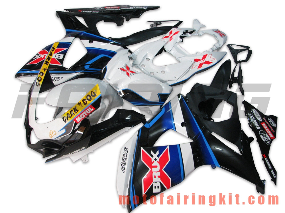 フェアリングキット GSXR1000 K9 2009 2010 2011 2012 2013 2014 2015 2016 プラスチック ABS 射出成形 完全なオートバイボディ アフターマーケットボディワークフレーム (ブラック &amp; ホワイト) B012