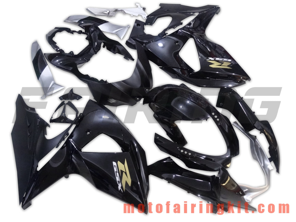 Kits de carenado aptos para GSXR1000 K9 2009 2010 2011 2012 2013 2014 2015 2016 Molde de inyección de plástico ABS Carrocería completa para motocicleta Marco de carrocería de posventa (negro y plateado) B015