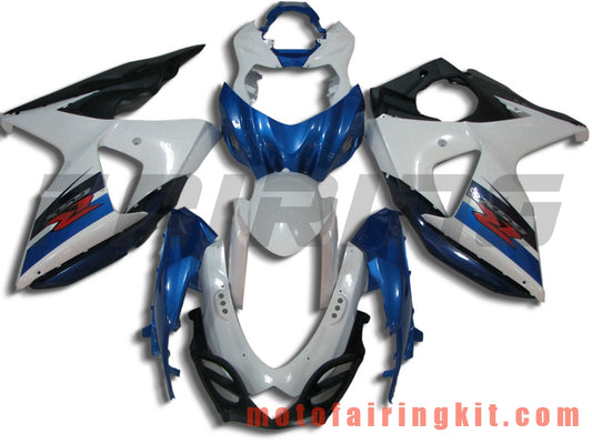 フェアリングキット GSXR1000 K9 2009 2010 2011 2012 2013 2014 2015 2016 プラスチック ABS 射出成形 完全なオートバイボディ アフターマーケットボディワークフレーム (ホワイト &amp; ブルー) B020