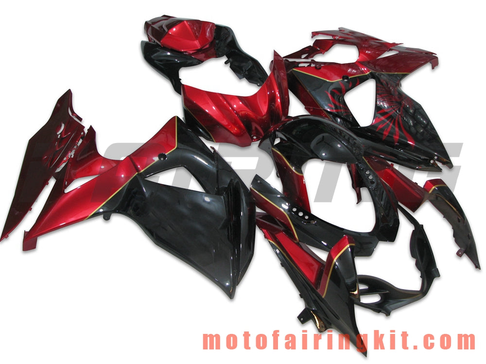 Kits de carenado aptos para GSXR1000 K9 2009 2010 2011 2012 2013 2014 2015 2016 Molde de inyección de plástico ABS Carrocería completa para motocicleta Marco de carrocería de posventa (rojo y negro) B025