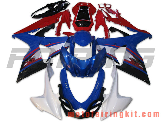 Kits de carenado aptos para GSXR1000 K9 2009 2010 2011 2012 2013 2014 2015 2016 Molde de inyección de plástico ABS Carrocería completa para motocicleta Marco de carrocería de posventa (azul y rojo) B027