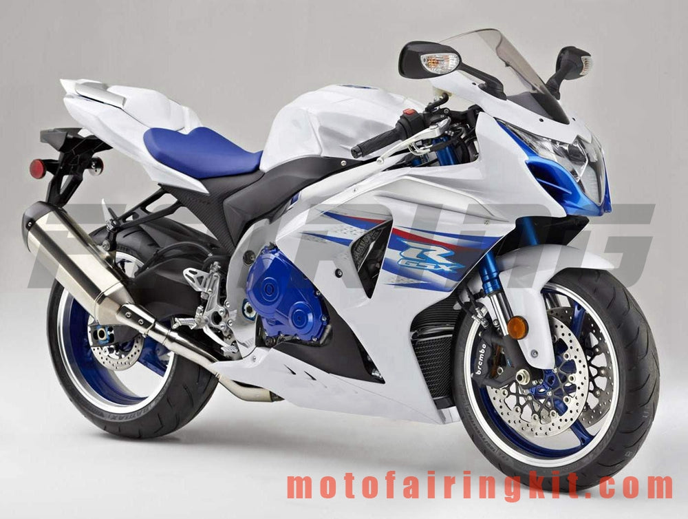 フェアリングキット GSXR1000 K9 2009 2010 2011 2012 2013 2014 2015 2016 プラスチック ABS 射出成形 完全なオートバイボディ アフターマーケットボディワークフレーム (ホワイト &amp; ブルー) B029