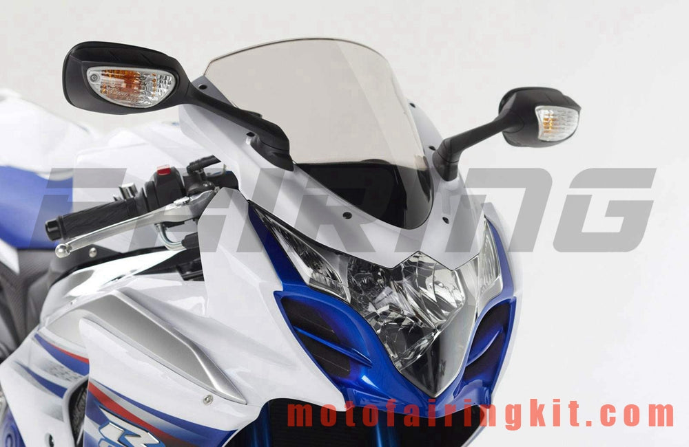 フェアリングキット GSXR1000 K9 2009 2010 2011 2012 2013 2014 2015 2016 プラスチック ABS 射出成形 完全なオートバイボディ アフターマーケットボディワークフレーム (ホワイト &amp; ブルー) B029