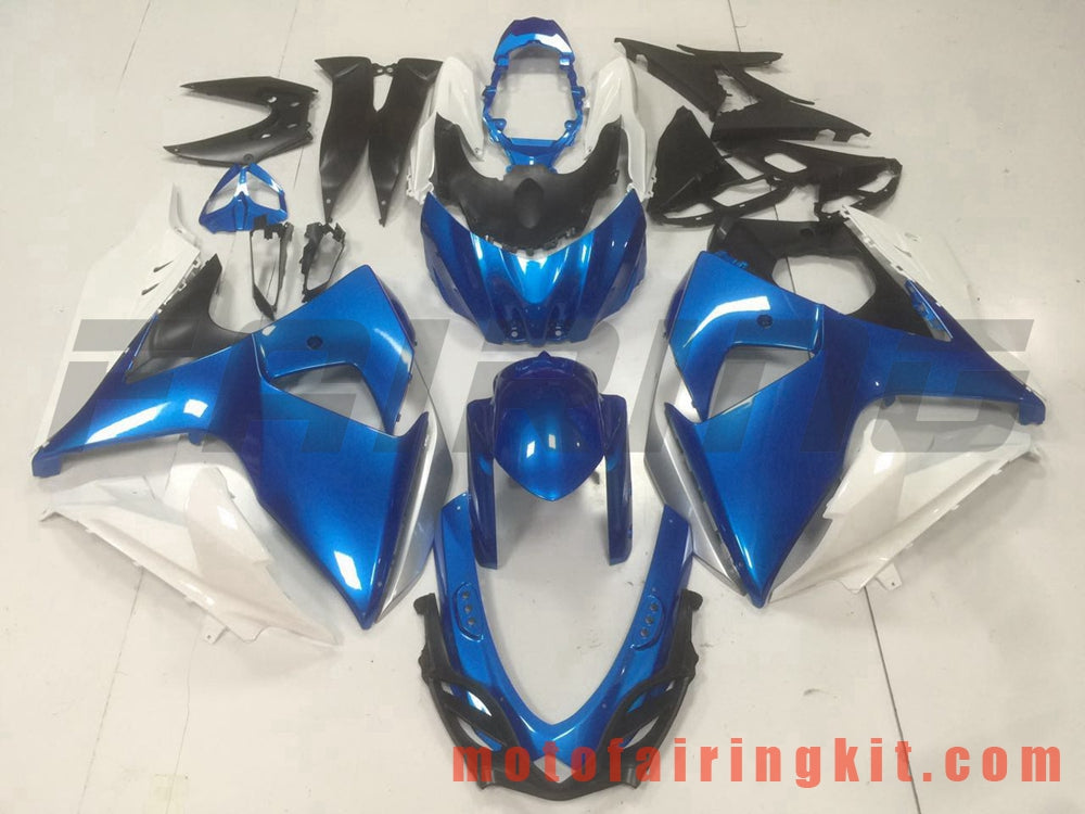 フェアリングキット GSXR1000 K9 2009 2010 2011 2012 2013 2014 2015 2016 プラスチック ABS 射出成形 完全なオートバイボディ アフターマーケットボディワークフレーム (ブルー &amp; ホワイト) B031