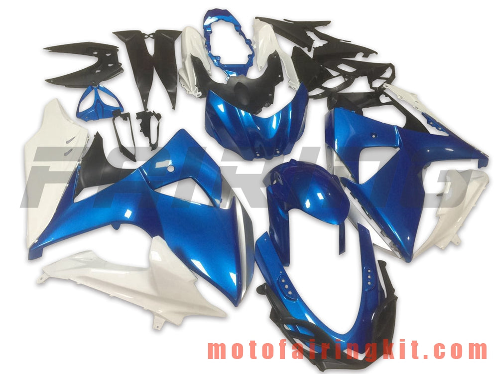 フェアリングキット GSXR1000 K9 2009 2010 2011 2012 2013 2014 2015 2016 プラスチック ABS 射出成形 完全なオートバイボディ アフターマーケットボディワークフレーム (ブルー &amp; ホワイト) B031