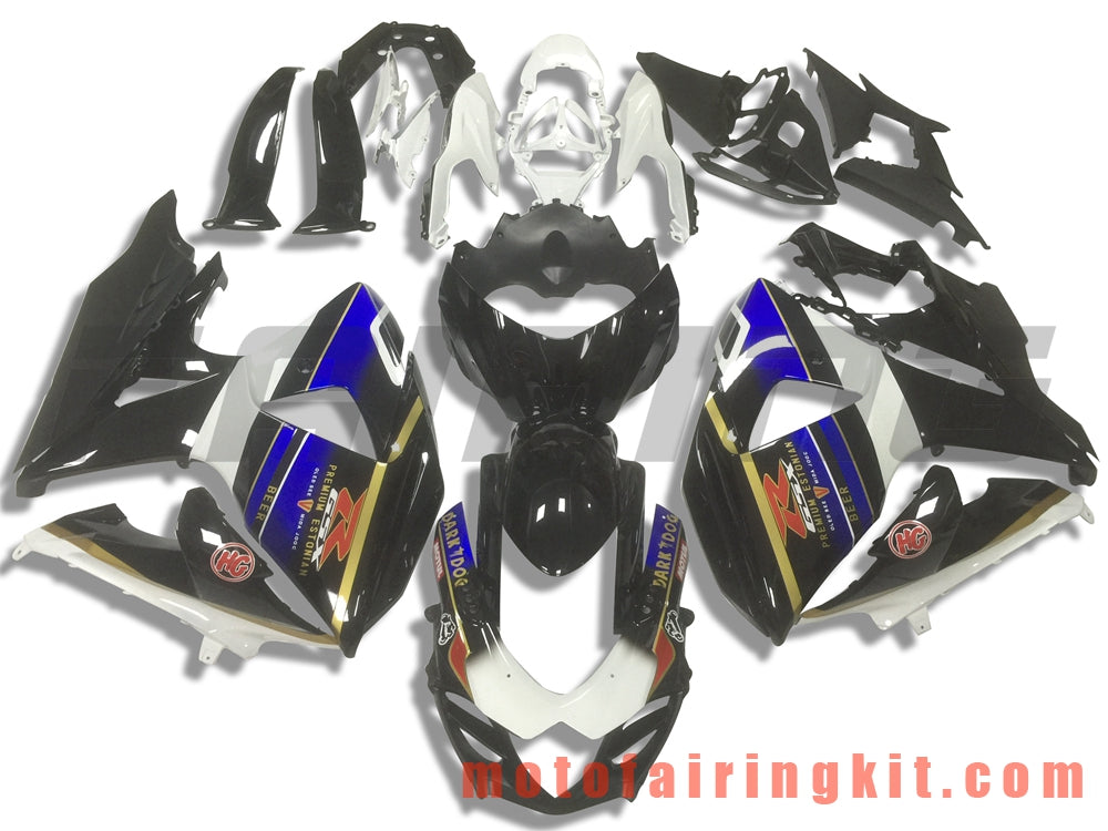 Fairing Kits Fit for GSXR1000 K9 2009 2010 2011 2012 2013 2014 2015 2016 Plastic ABS Injection Mold Complete Motorcycle Body Aftermarket Bodywork Frame (Black & White) B034