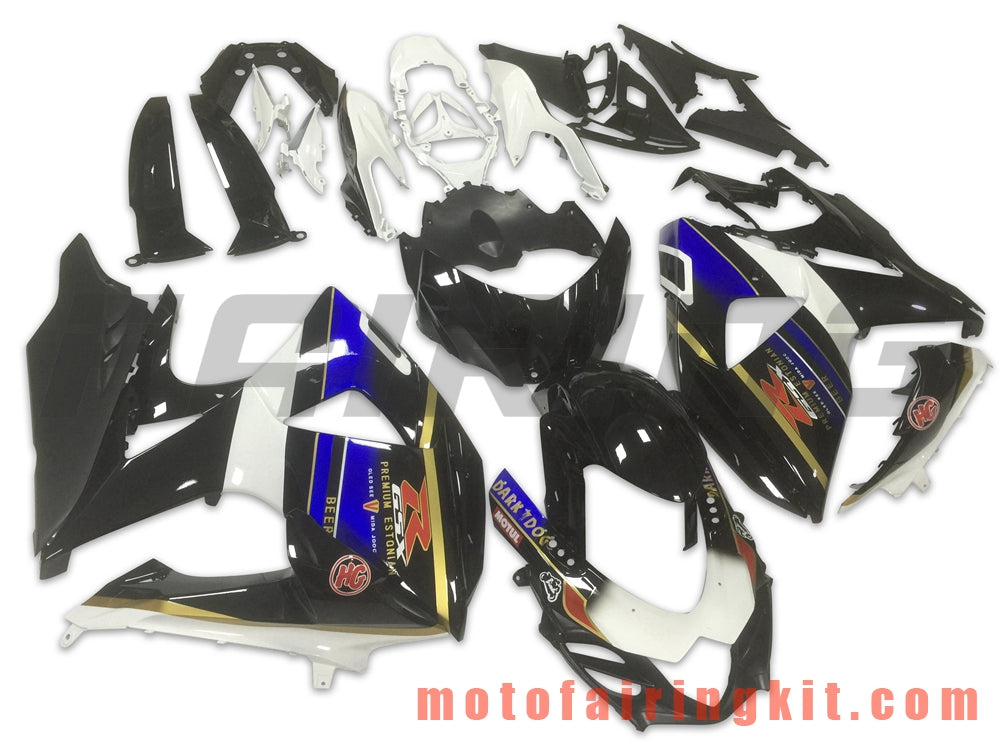 フェアリングキット GSXR1000 K9 2009 2010 2011 2012 2013 2014 2015 2016 プラスチック ABS 射出成形 完全なオートバイボディ アフターマーケットボディワークフレーム (ブラック &amp; ホワイト) B034