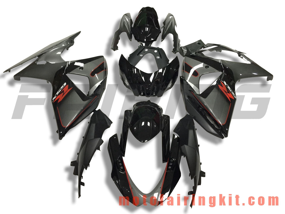 Kits de carenado aptos para GSXR1000 K9 2009 2010 2011 2012 2013 2014 2015 2016 Molde de inyección de plástico ABS Carrocería completa para motocicleta Marco de carrocería de posventa (negro y gris) B039