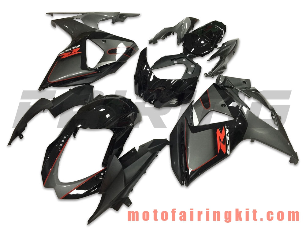 Kits de carenado aptos para GSXR1000 K9 2009 2010 2011 2012 2013 2014 2015 2016 Molde de inyección de plástico ABS Carrocería completa para motocicleta Marco de carrocería de posventa (negro y gris) B039