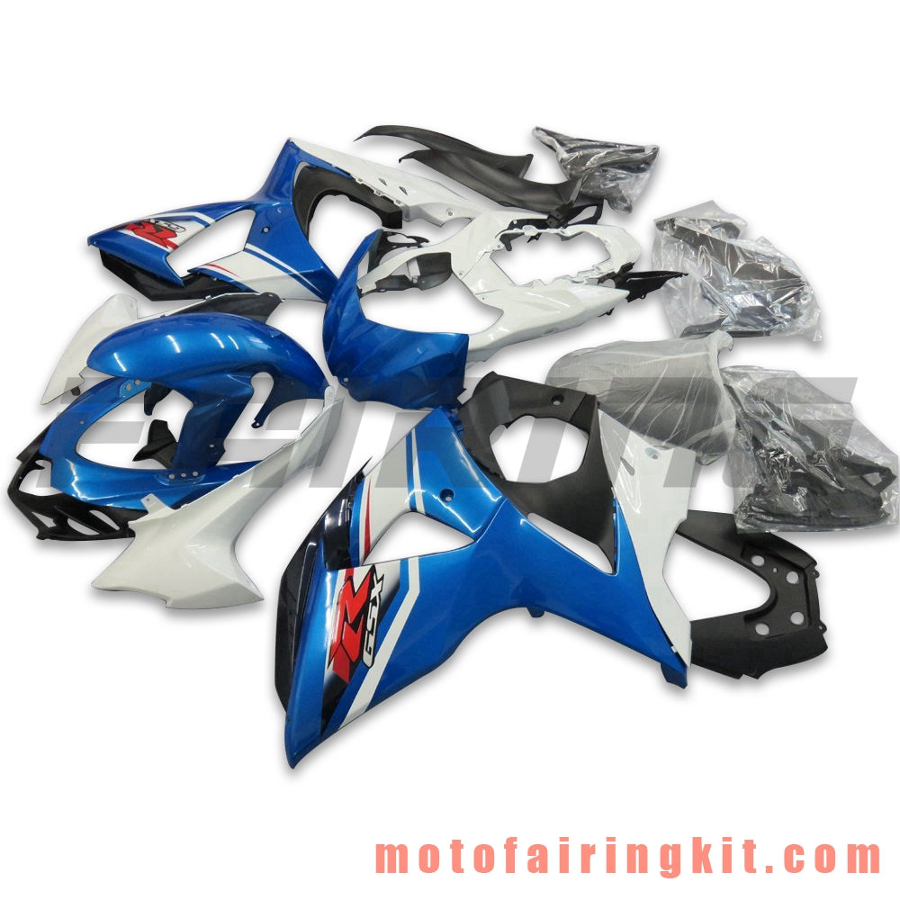 Kits de carenado aptos para GSXR1000 K9 2009 2010 2011 2012 2013 2014 2015 2016 Molde de inyección de plástico ABS Carrocería completa para motocicleta Marco de carrocería de posventa (azul y blanco) B043