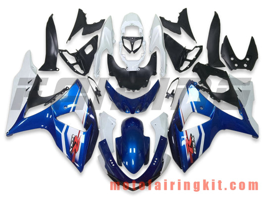 Kits de carenado aptos para GSXR1000 K9 2009 2010 2011 2012 2013 2014 2015 2016 Molde de inyección de plástico ABS Carrocería completa para motocicleta Marco de carrocería de posventa (azul y blanco) B049