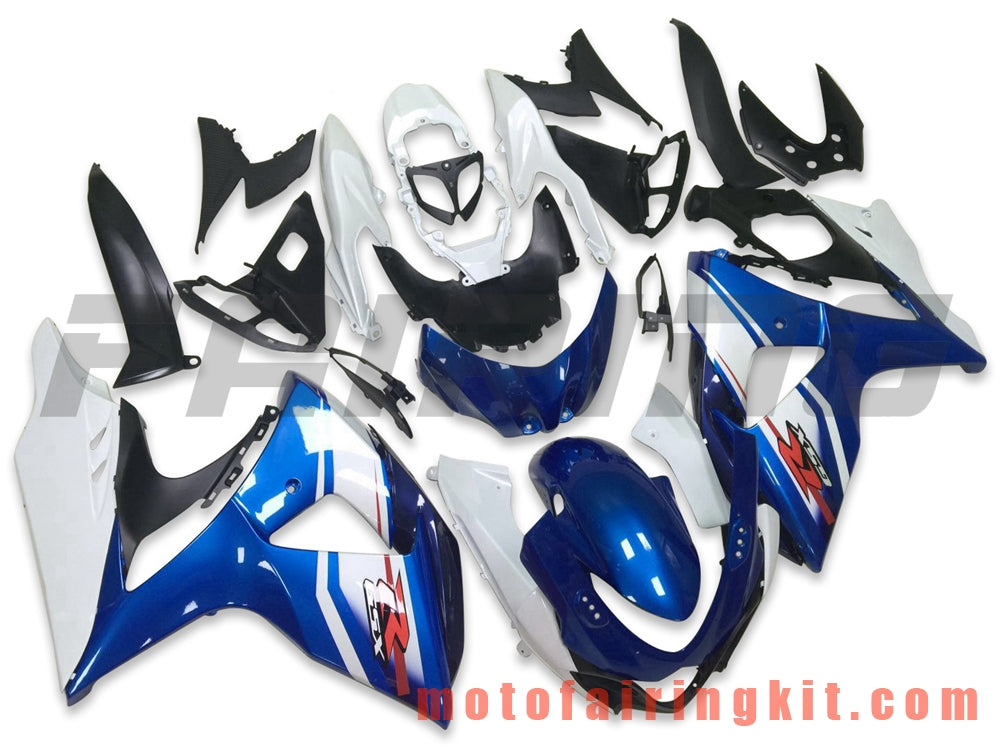 フェアリングキット GSXR1000 K9 2009 2010 2011 2012 2013 2014 2015 2016 プラスチック ABS 射出成形 完全なオートバイボディ アフターマーケットボディワークフレーム (ブルー &amp; ホワイト) B049