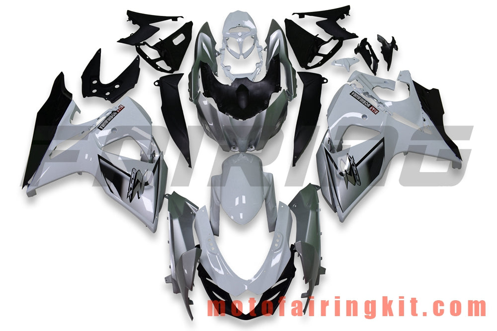 Fairing Kits Fit for GSXR1000 K9 2009 2010 2011 2012 2013 2014 2015 2016 Plastic ABS Injection Mold Complete Motorcycle Body Aftermarket Bodywork Frame (White & Silver) B052