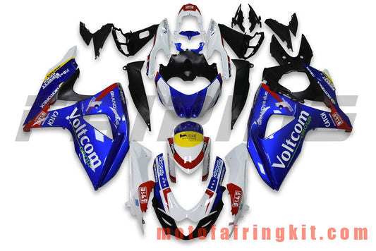 Kits de carenado aptos para GSXR1000 K9 2009 2010 2011 2012 2013 2014 2015 2016 Molde de inyección de plástico ABS Carrocería completa para motocicleta Marco de carrocería de posventa (azul y blanco) B053