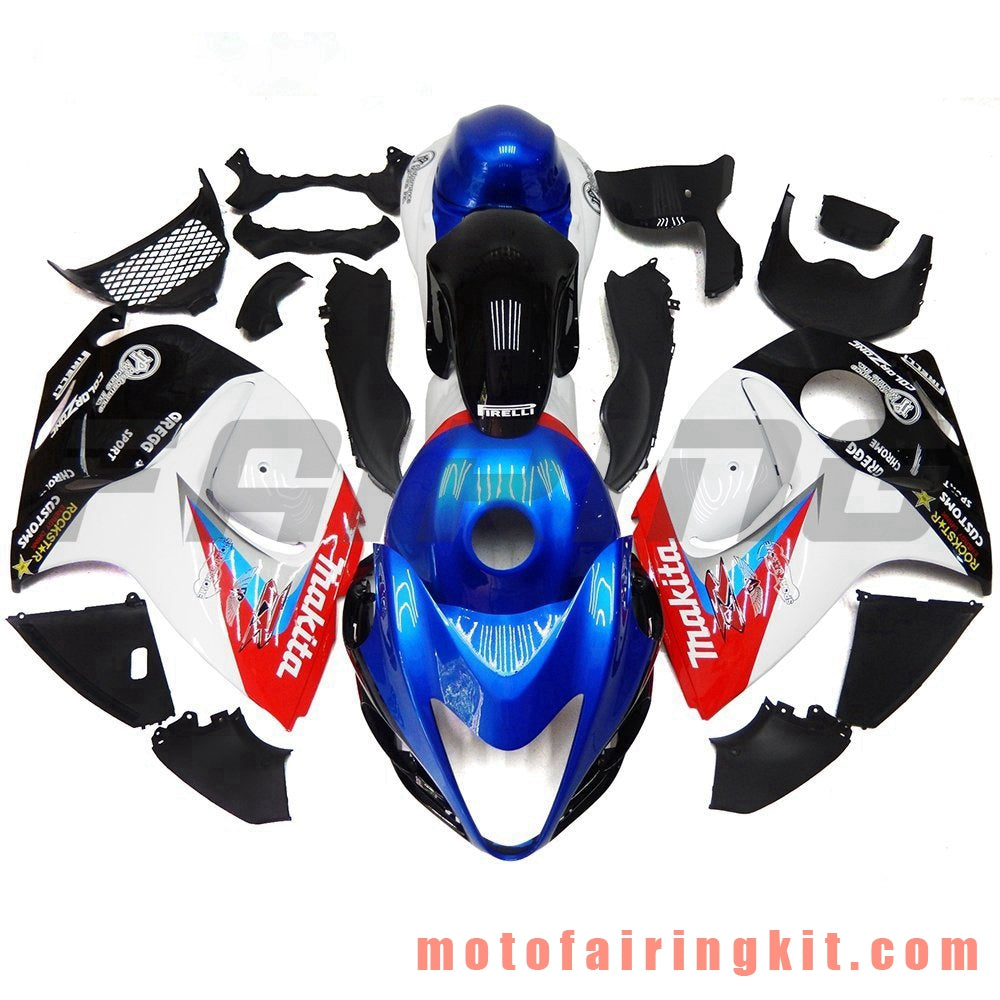 フェアリングキット GSXR1300 GSX-R 1300 GSXR 1300 2008 - 2016 プラスチック ABS 射出成形 完全なオートバイボディ アフターマーケットボディワークフレーム (ブルー &amp; ホワイト) B042