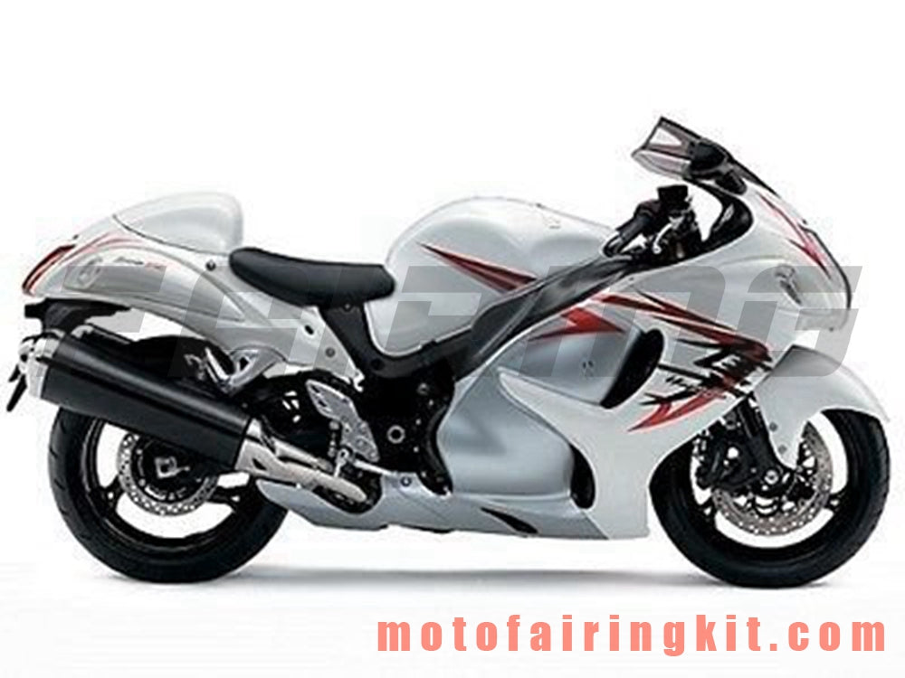 Kits de carenado aptos para GSXR1300 GSX-R 1300 GSXR 1300 2008 - 2016 Molde de inyección de plástico ABS Carrocería completa para motocicleta Marco de carrocería de posventa (blanco y plateado) B056