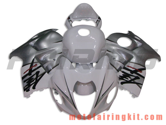 Kits de carenado aptos para GSXR1300 GSX-R 1300 GSXR 1300 1997 - 2007 Molde de inyección de plástico ABS Carrocería completa para motocicleta Carrocería del mercado de accesorios Marco (blanco y plateado) B003