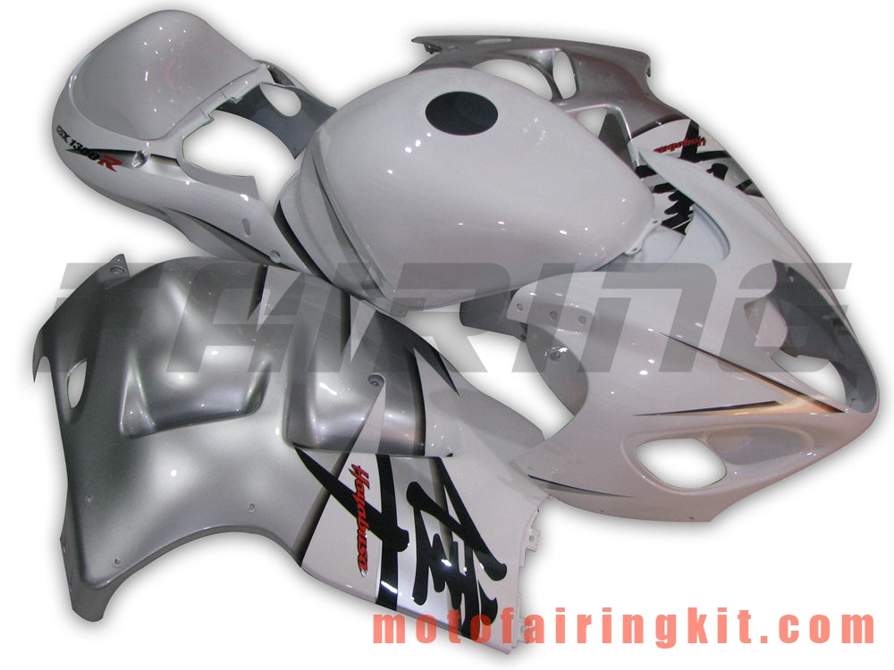 Kits de carenado aptos para GSXR1300 GSX-R 1300 GSXR 1300 1997 - 2007 Molde de inyección de plástico ABS Carrocería completa para motocicleta Carrocería del mercado de accesorios Marco (blanco y plateado) B003