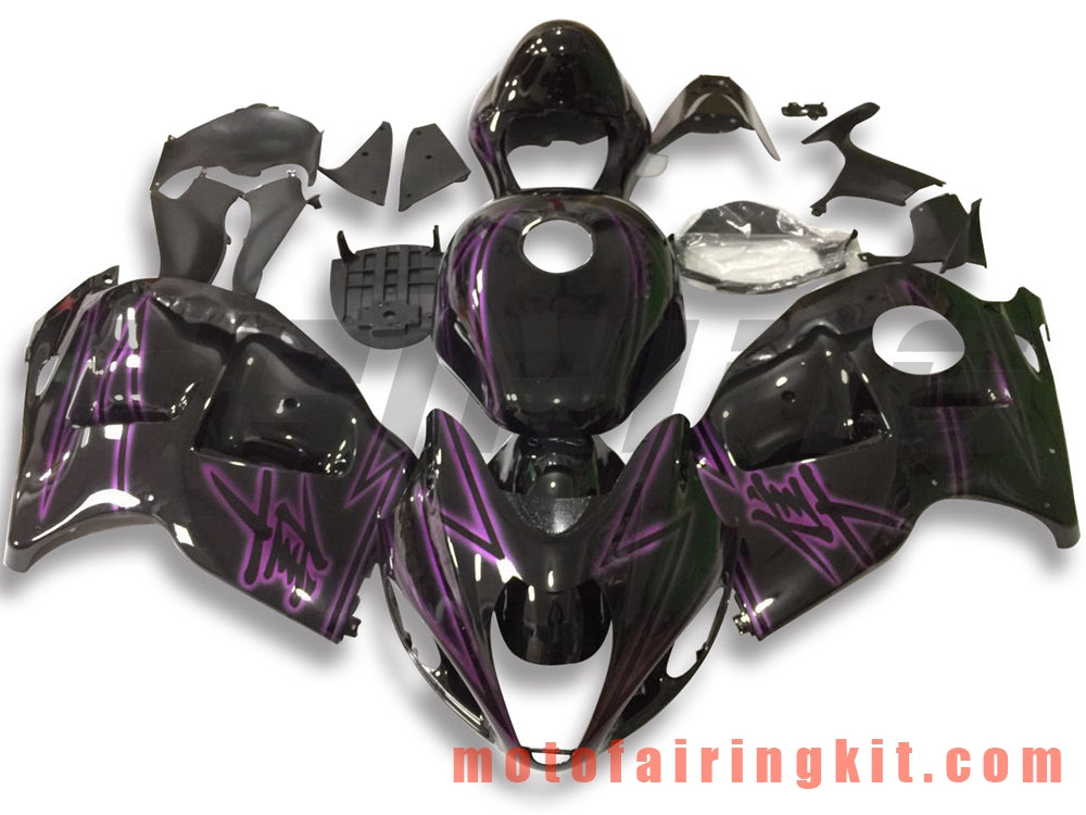 Kits de carenado aptos para GSXR1300 GSX-R 1300 GSXR 1300 1997 - 2007 Molde de inyección de plástico ABS Carrocería completa para motocicleta Marco de carrocería de posventa (negro y morado) B056