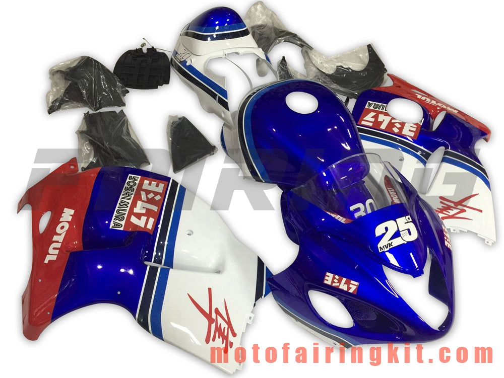 Kits de carenado aptos para GSXR1300 GSX-R 1300 GSXR 1300 1997 - 2007 Molde de inyección de plástico ABS Carrocería completa para motocicleta Marco de carrocería de posventa (azul y blanco) B058