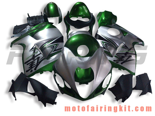 Kits de carenado aptos para GSXR1300 GSX-R 1300 GSXR 1300 1997 - 2007 Molde de inyección de plástico ABS Carrocería completa para motocicleta Marco de carrocería de posventa (verde y plateado) B064