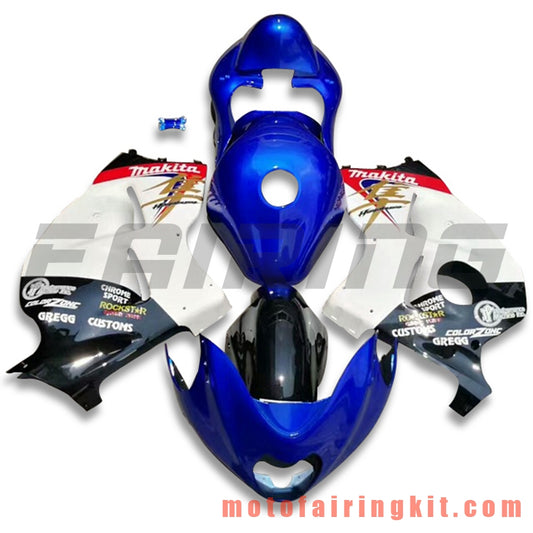 Kits de carenado aptos para GSXR1300 GSX-R 1300 GSXR 1300 1997 - 2007 Molde de inyección de plástico ABS Carrocería completa para motocicleta Marco de carrocería de posventa (azul y blanco) B071