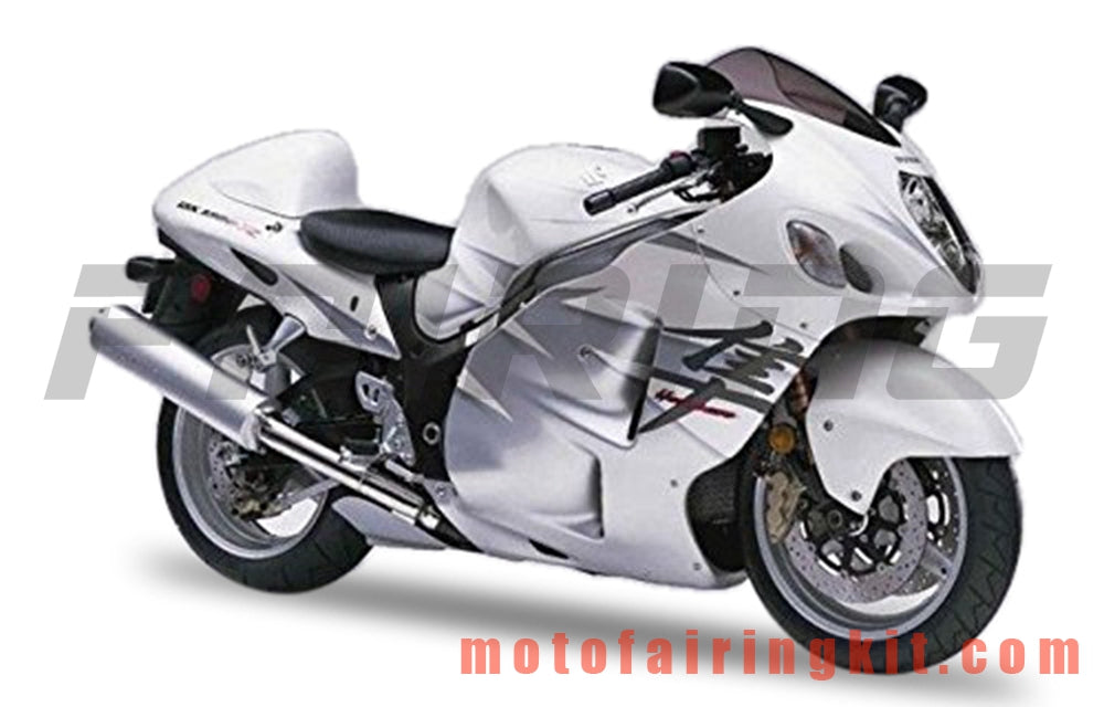 Kits de carenado aptos para GSXR1300 GSX-R 1300 GSXR 1300 1997 - 2007 Molde de inyección de plástico ABS Carrocería completa para motocicleta Marco de carrocería de posventa (blanco y plateado) B087