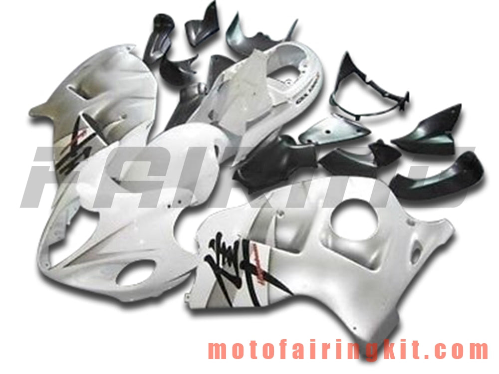 フェアリングキット GSXR1300 GSX-R 1300 GSXR 1300 1997 - 2007 プラスチック ABS 射出成形 完全なオートバイボディ アフターマーケットボディワークフレーム (ホワイト &amp; シルバー) B087