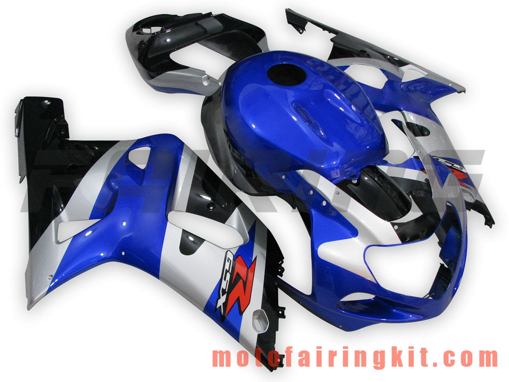 Fairing Kits Fit for GSX-R750 GSX-R600 2001 2002 2003 Plastic ABS Injection Mold Complete Motorcycle Body Aftermarket Bodywork Frame (Blue & Silver) B005