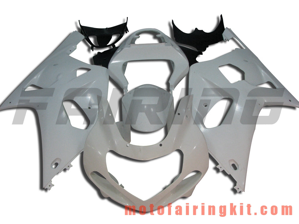 Fairing Kits Fit for GSX-R750 GSX-R600 2001 2002 2003 Plastic ABS Injection Mold Complete Motorcycle Body Aftermarket Bodywork Frame (White) B006