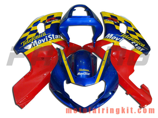 Kits de carenado aptos para GSX-R750 GSX-R600 2001 2002 2003 Molde de inyección de plástico ABS Carrocería completa para motocicleta Marco de carrocería de posventa (rojo y azul) B007