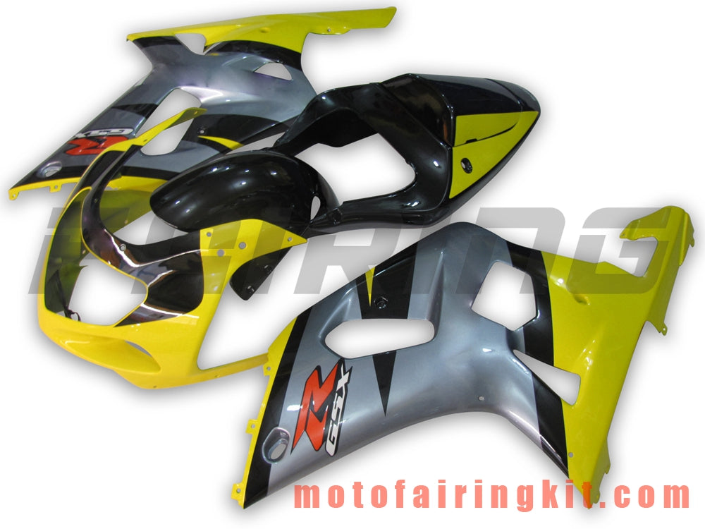 Kits de carenado aptos para GSX-R750 GSX-R600 2001 2002 2003 Molde de inyección de plástico ABS Carrocería completa para motocicleta Carrocería del mercado de accesorios Marco (gris y amarillo) B021