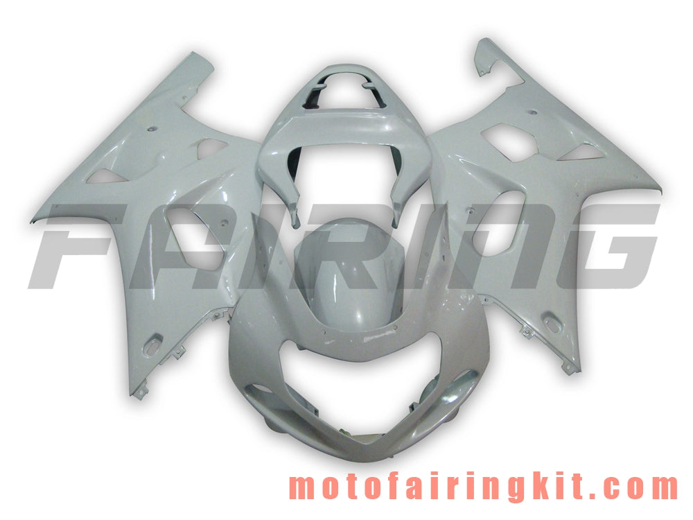 Fairing Kits Fit for GSX-R750 GSX-R600 2001 2002 2003 Plastic ABS Injection Mold Complete Motorcycle Body Aftermarket Bodywork Frame (White) B048