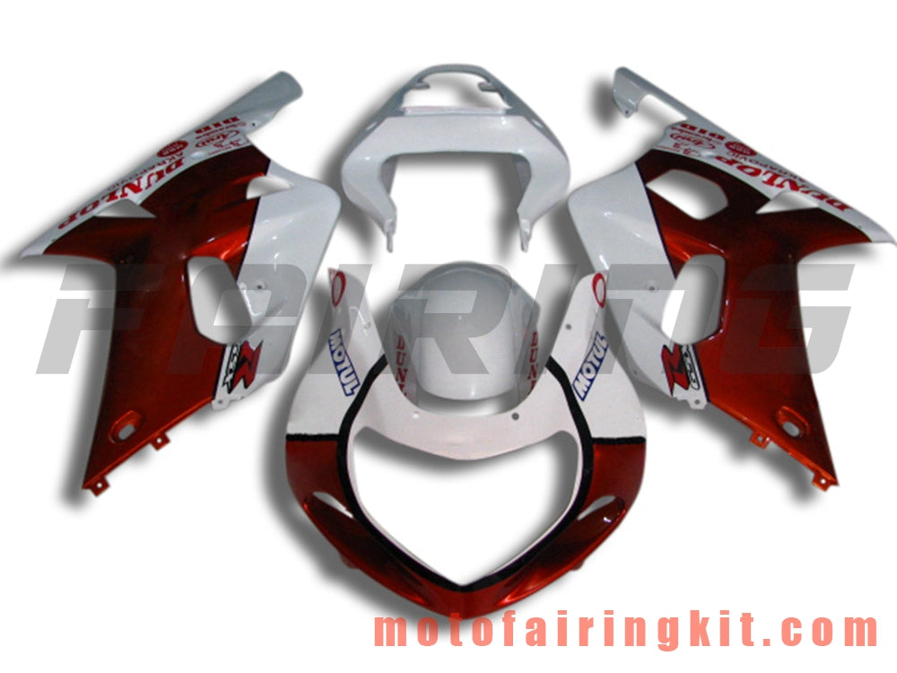 Fairing Kits Fit for GSX-R750 GSX-R600 2001 2002 2003 Plastic ABS Injection Mold Complete Motorcycle Body Aftermarket Bodywork Frame (White & Orange) B049