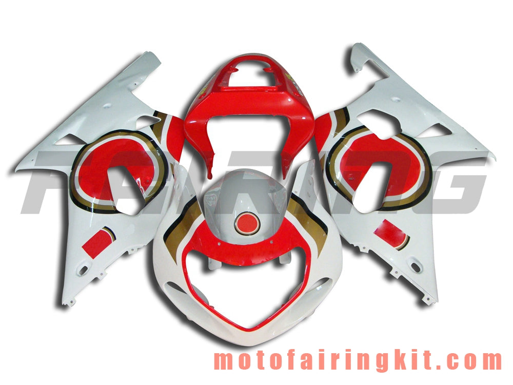 Fairing Kits Fit for GSX-R750 GSX-R600 2001 2002 2003 Plastic ABS Injection Mold Complete Motorcycle Body Aftermarket Bodywork Frame (White & Red) B051